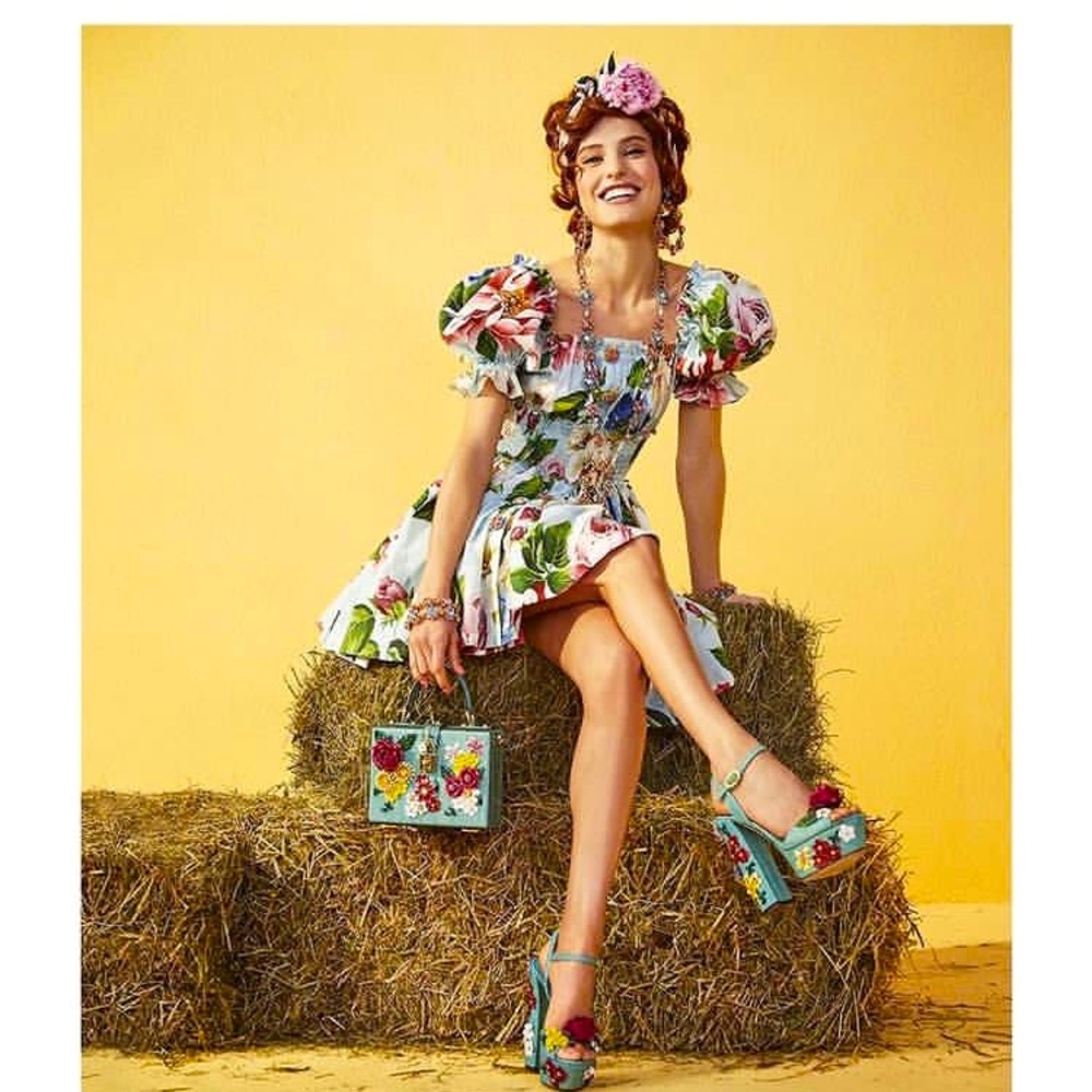 COPY - NWT Dolce Gabbana Poplin Flower Dress IT 44 US 8